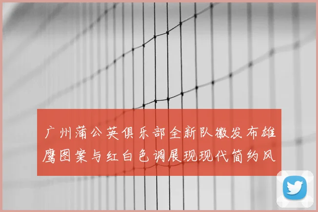 广州蒲公英俱乐部全新队徽发布雄鹰图案与红白色调展现现代简约风格